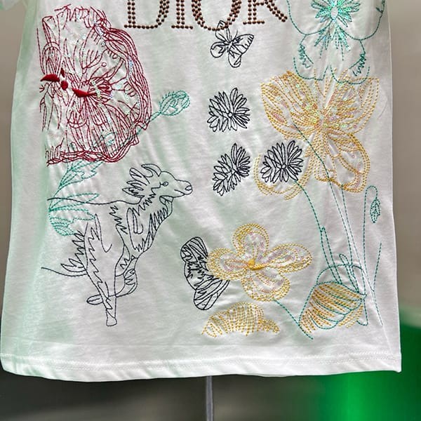 速達発送ディオール 蝶×花柄 Tシャツ 偽物 トワル ドゥ ジュイ メキシコ コットン des92063